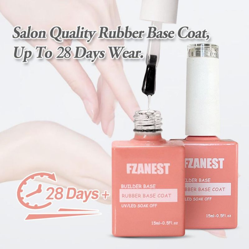 Esmalte de uñas FZANEST Gel base de goma 15 ml Transparente