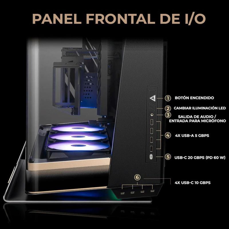 Gabinete gamer msi meg maestro 900r e-atx 3 fan argb cristal