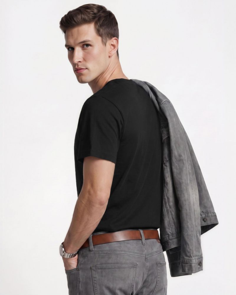 Camiseta NY Threads talla Grande pack de 5 (Negro Gris Azul Marino)