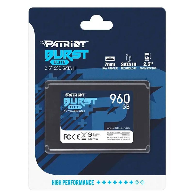Unidad de estado solido ssd 2.5 960gb patriot 450/320 mb/s