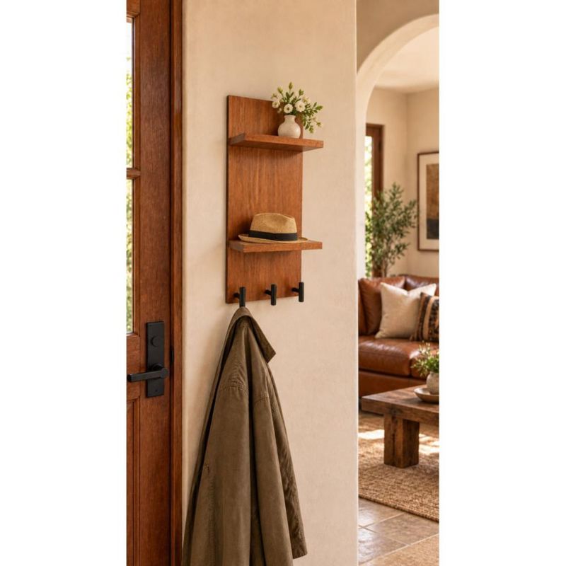 Estante Perchero De Pared Tzalam Con 3 Ganchos