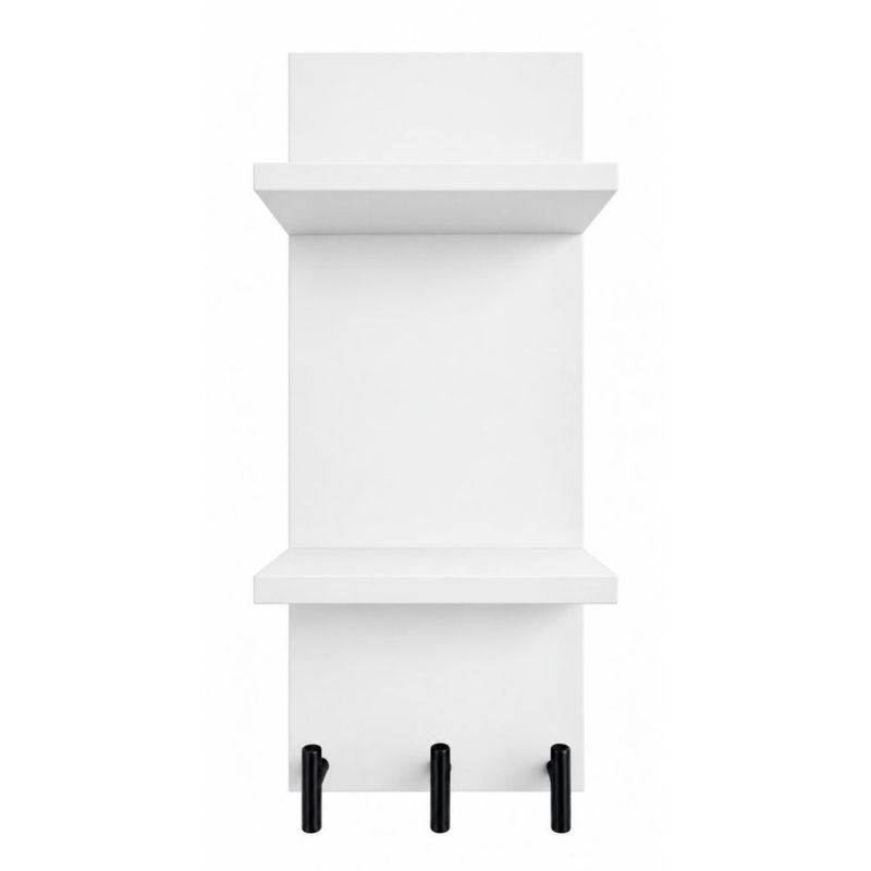 Estante Perchero De Pared Blanco Con 3 Ganchos