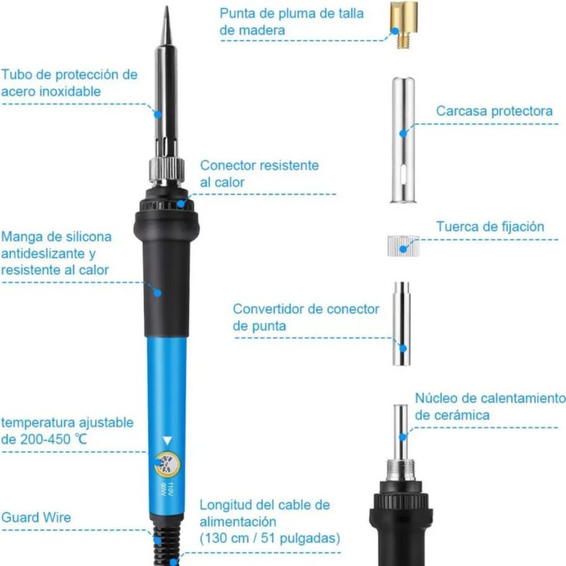 Kit Pirograbador De Madera Regulable 60w