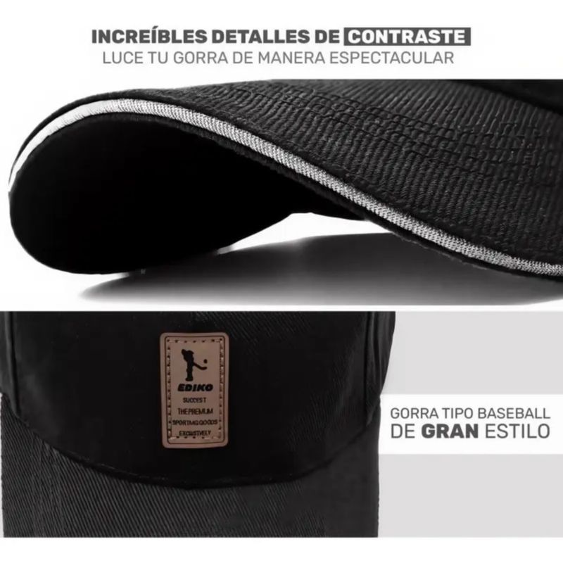 Gorra De Béisbol Cómoda Para Deportes Negro