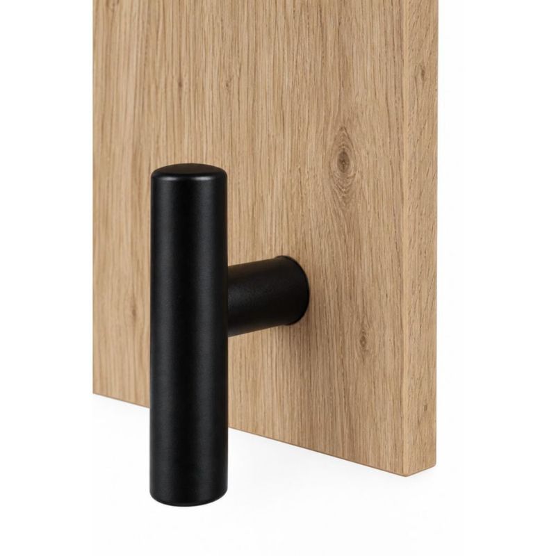 Estante Perchero De Pared Roble Con 3 Ganchos