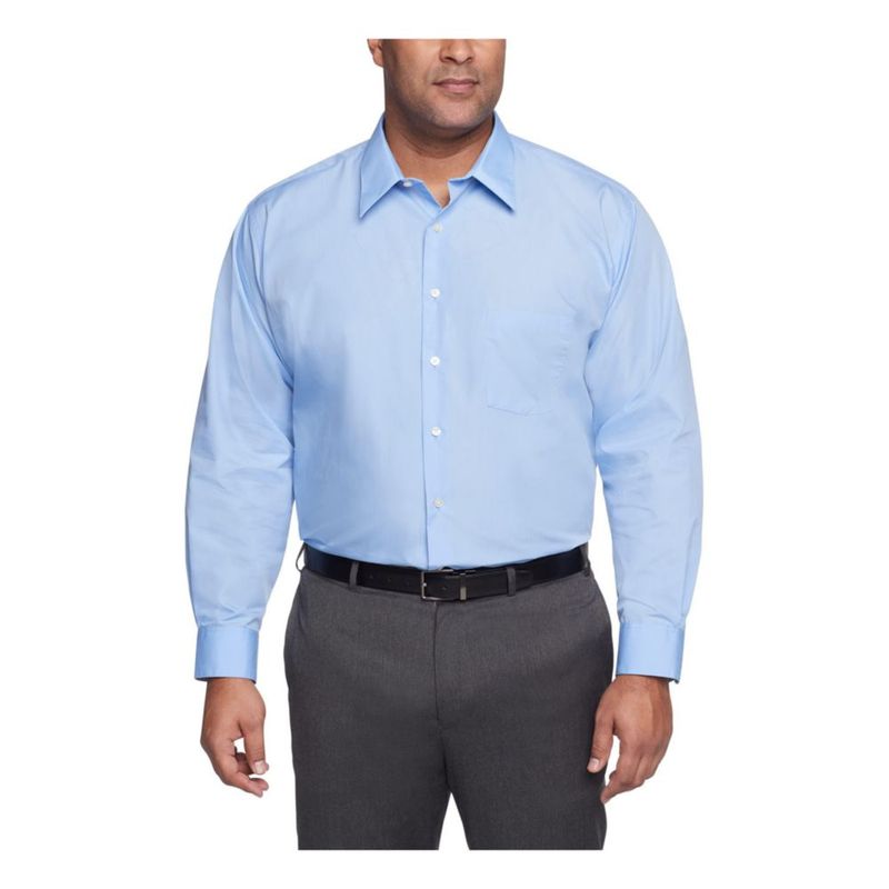 CAMISA Van Heusen Big Fit azul sólido manga 51 cm