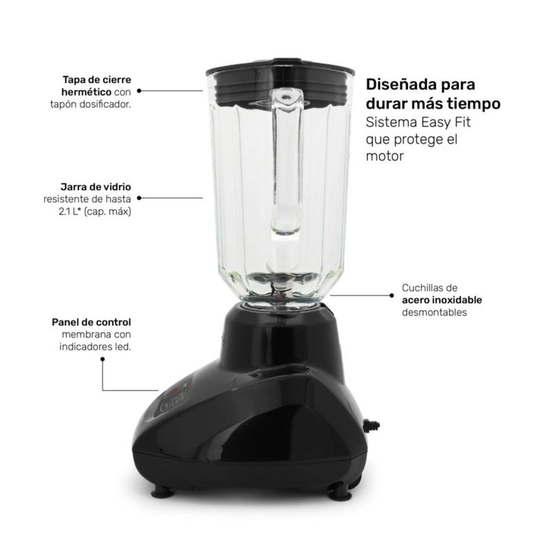 Licuadora Taurus Sevilla Rec 750w Vaso de Vidrio