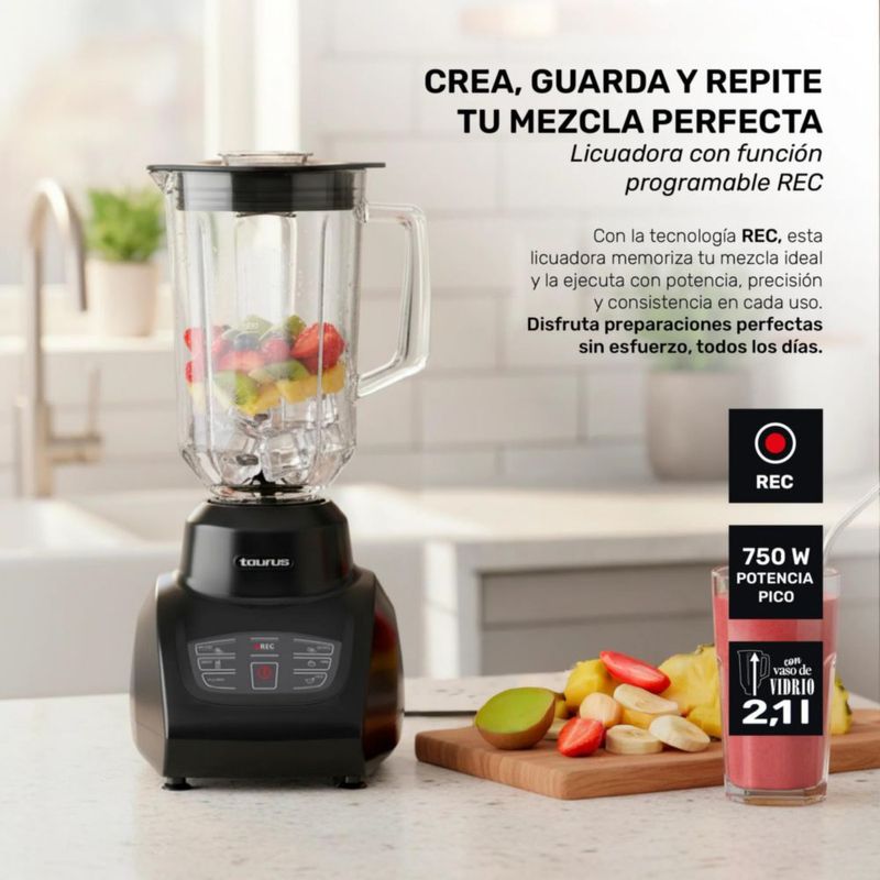 Licuadora Taurus Sevilla Rec 750w Vaso de Vidrio