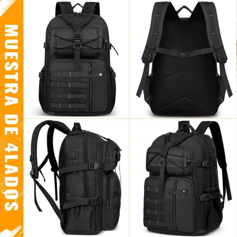 Mochila Militar Táctica Escolar Negro