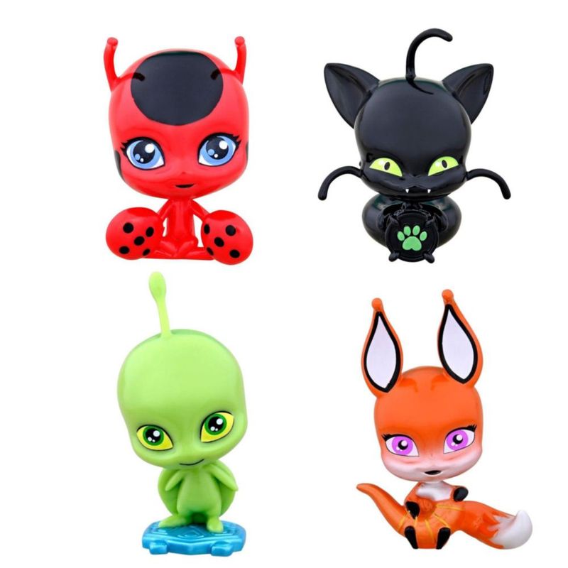 Miraculous Bandai Ladybug Cat Noir Kwami Surprise 4 Pack