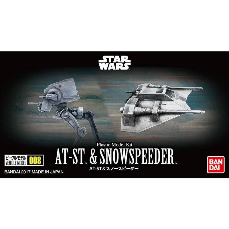 Hobby Bandai Vehicle Model AT ST y Snowspeeder Star Wars Kit Plástico