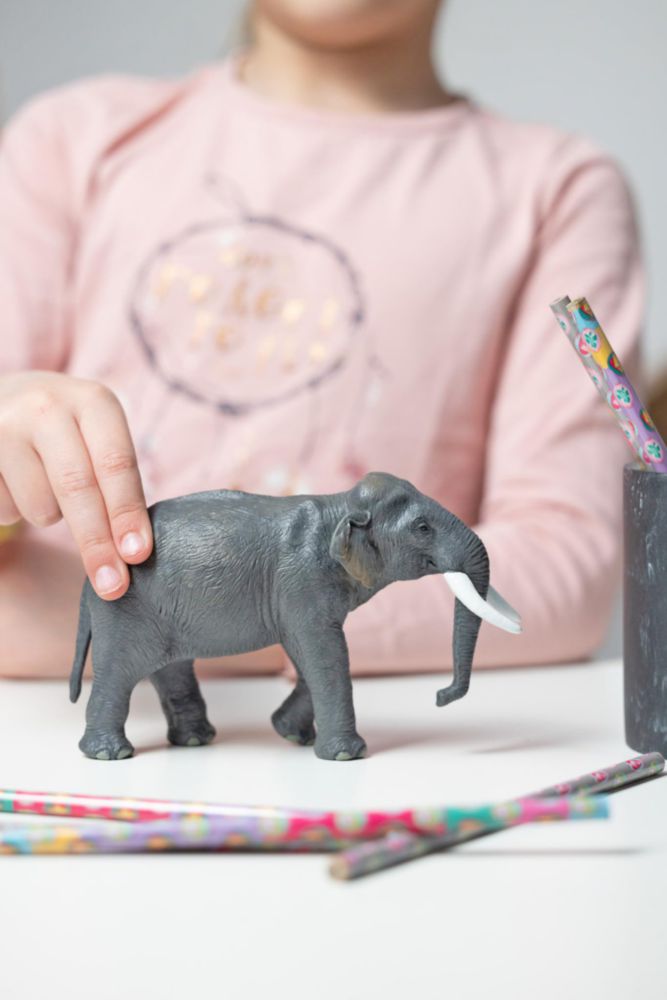 Papo Figura de Elefante asiático Colección Wild Animal 14 cm