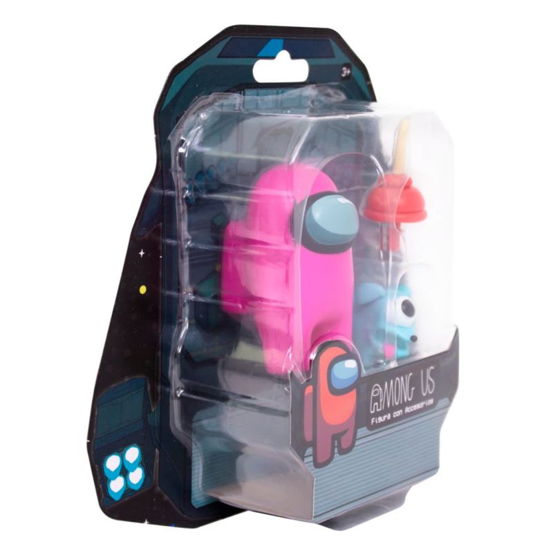 Ruz Mini Figura Tripulante Rosa 6 cm Among Us PVC Coleccionable