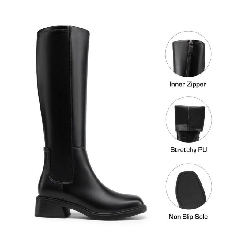 Botas Dream Pairs de caña alta negras talla 6