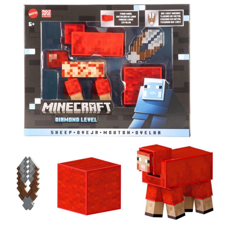 Minecraft Diamond Oveja Acción 14cm Accesorios Posable Mattel