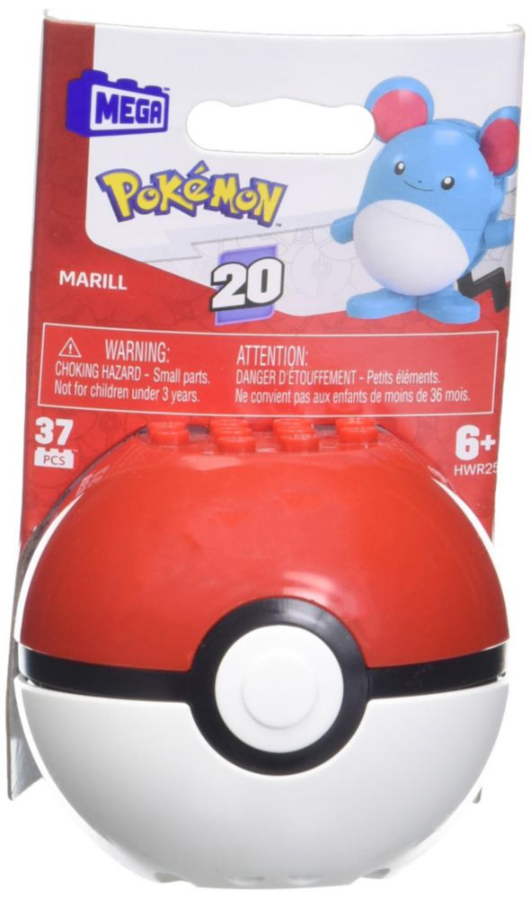 Mega Pokémon Juguete Construcción Pokébola Marill 37 Piezas para Niños