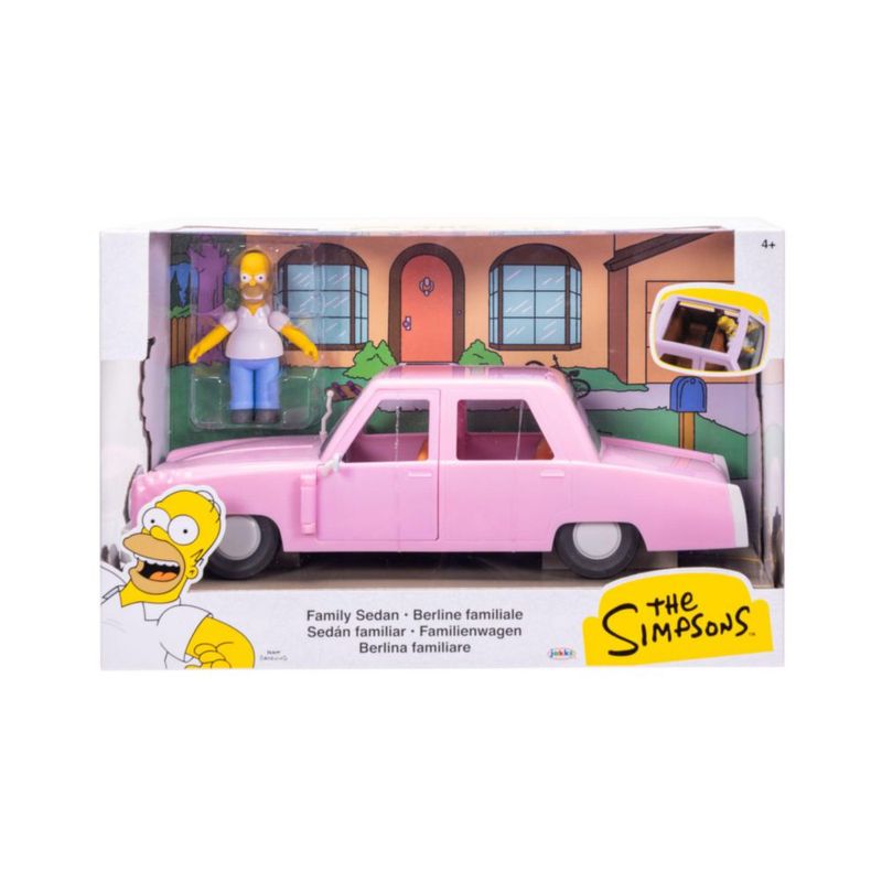 Jakks Pacific The Simpsons Sedán Familiar Rosa con Figura de Homer