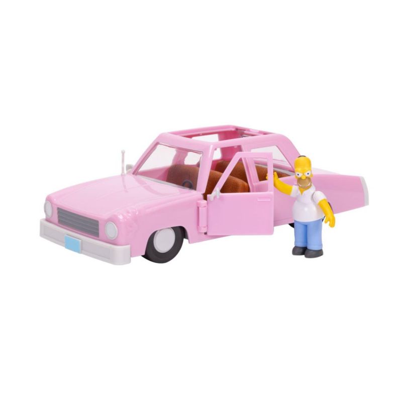 Jakks Pacific The Simpsons Sedán Familiar Rosa con Figura de Homer