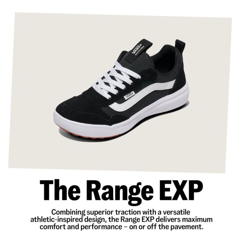 Zapatillas Vans Range EXP de gamuza y lona negras 27 cm