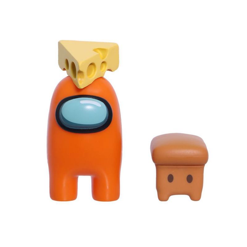 Among Us Ruz Mini Figura 2 5 Tripulante Naranja Accesorios