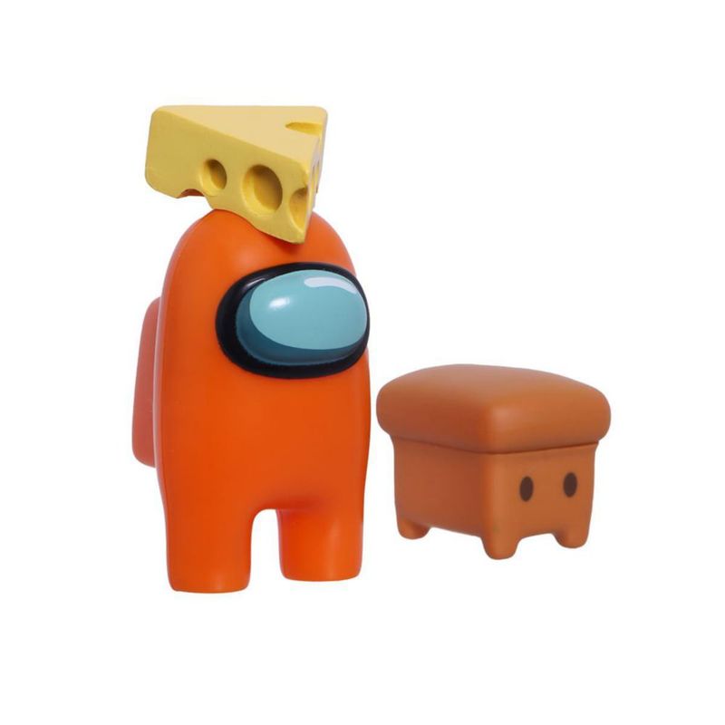 Among Us Ruz Mini Figura 2 5 Tripulante Naranja Accesorios