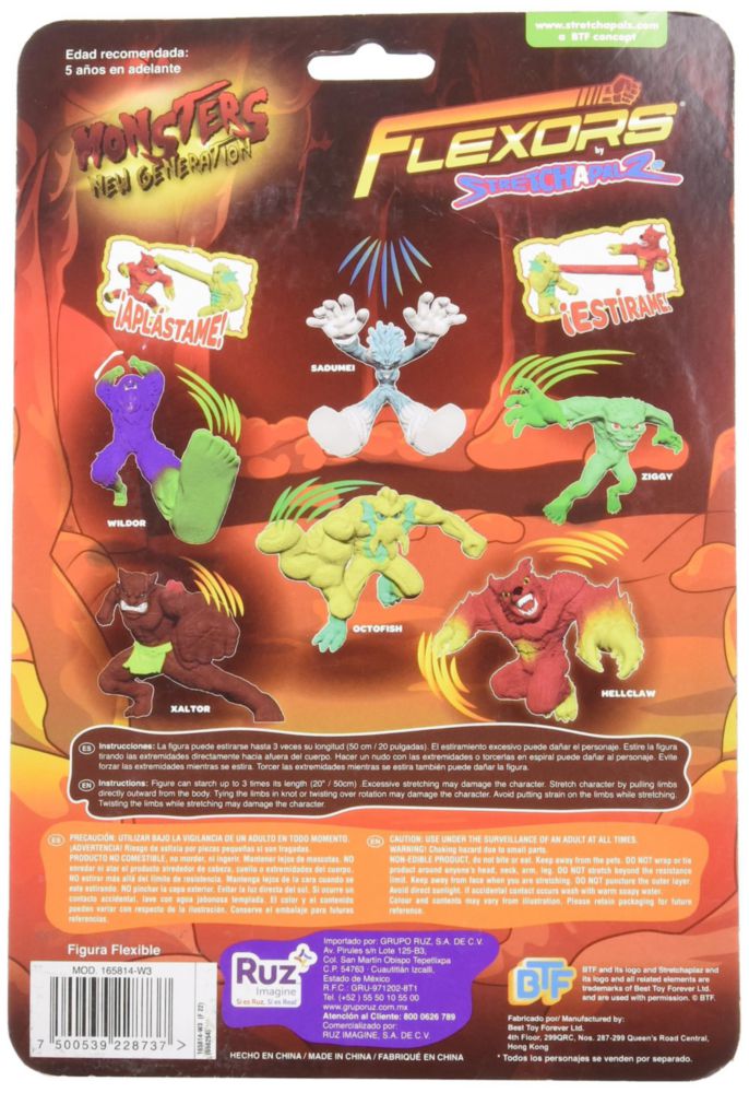Ruz Figura de Acción Flexors Serie Monsters 6 Wildor Plástico