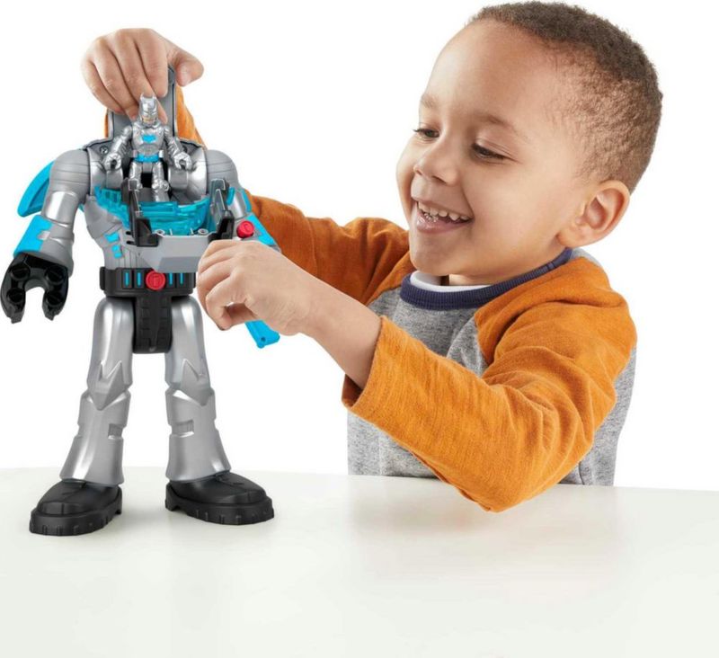 Imaginext DC Super Friends Batman Defensor Gris Exo Traje Robot Luces