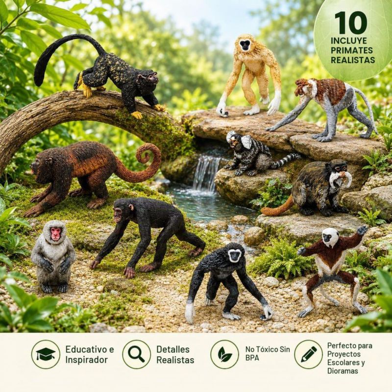 Safari Ltd Primates TOOB Figuritas de Monos Educativas para Niños