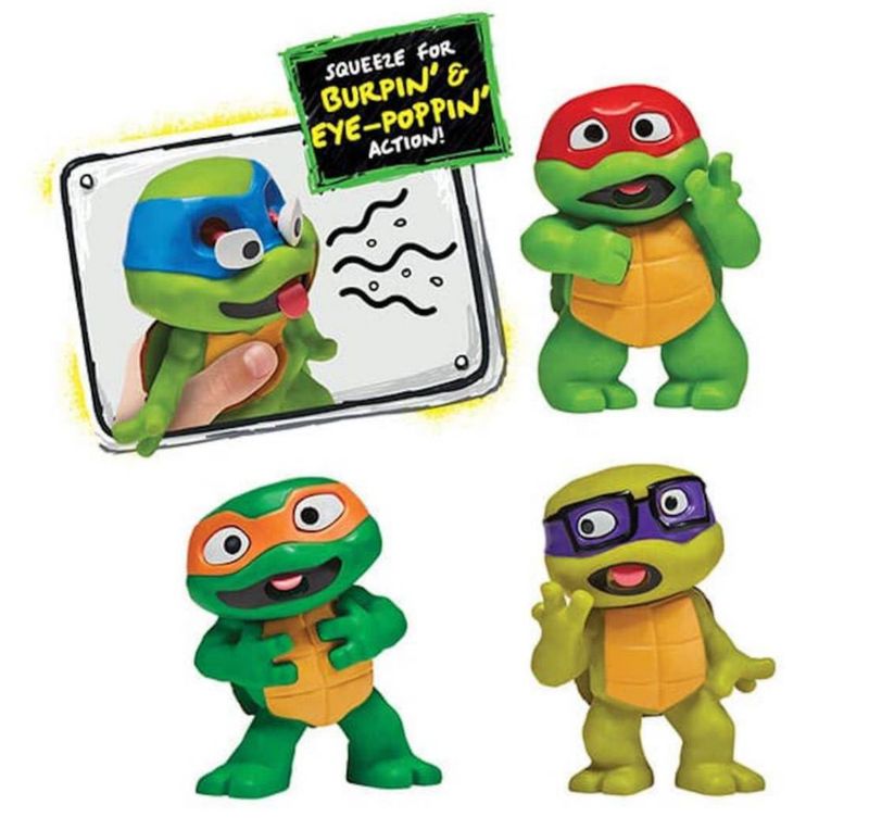 Figura Apachurrable Mikey Caos Mutante Bandai Namco Burping Turtles