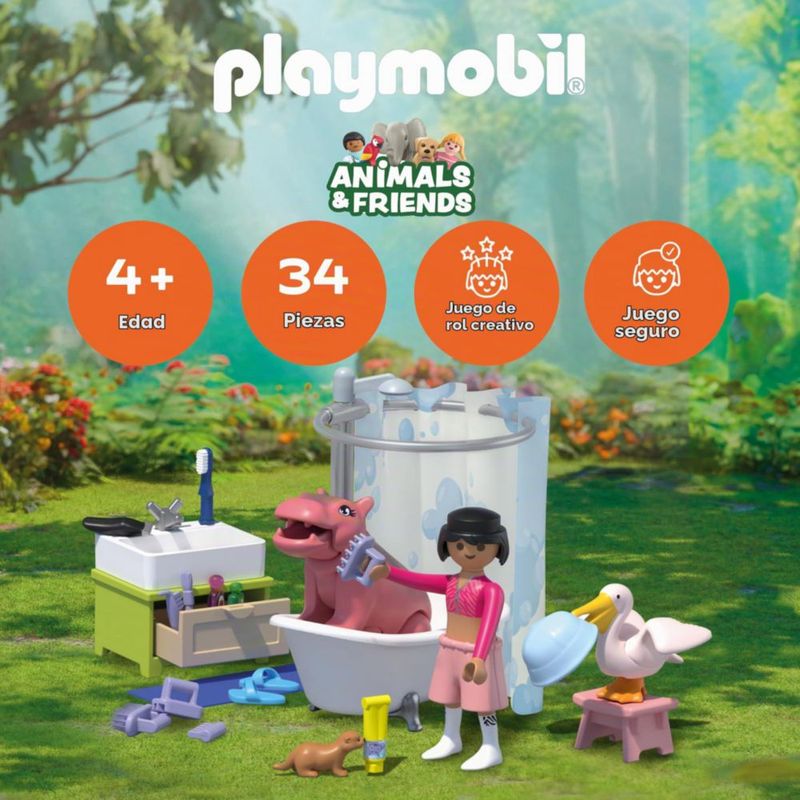 PLAYMOBIL Animales y Amigos Día de Baño 34 Piezas