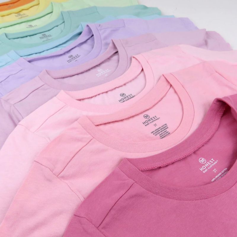 Camiseta HonestBaby 4T Algodón Orgánico Arcoíris Pack de 10