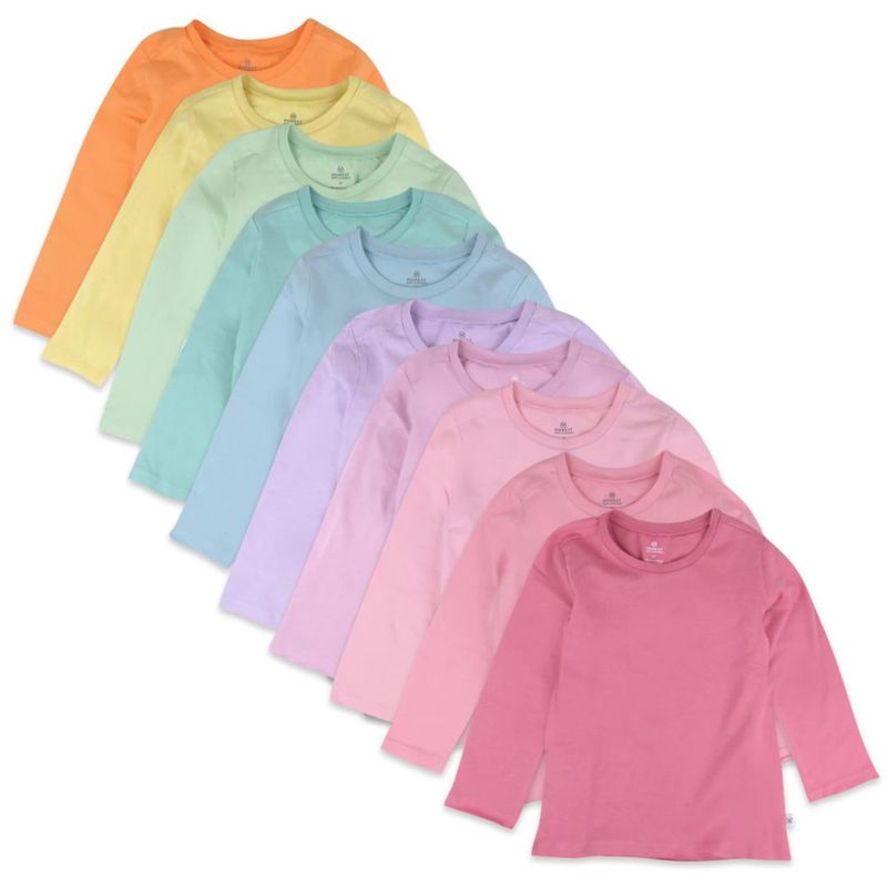 Camiseta HonestBaby 4T Algodón Orgánico Arcoíris Pack de 10