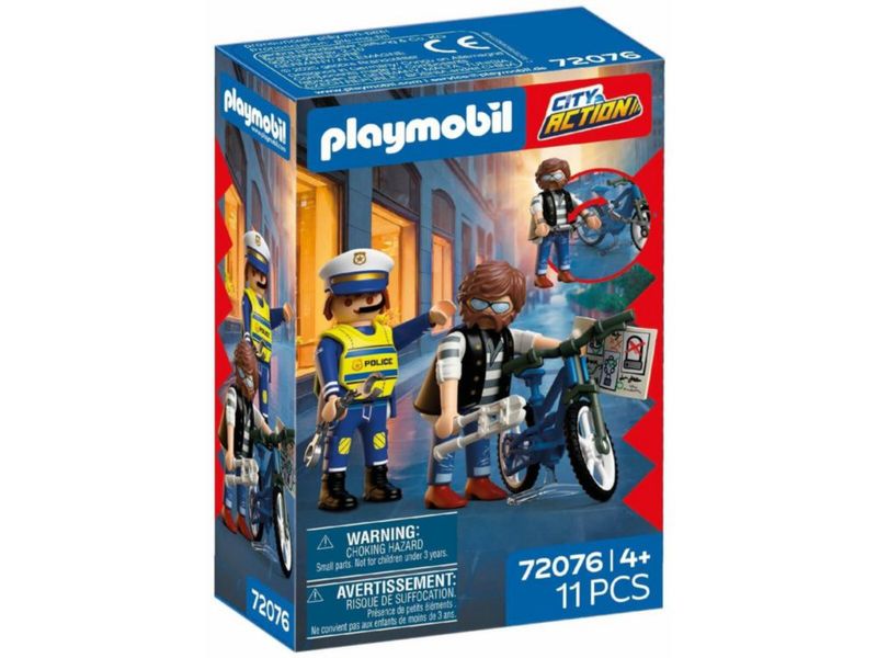 Playmobil Robo de Bicicleta Niño Acción Policía 11 Piezas