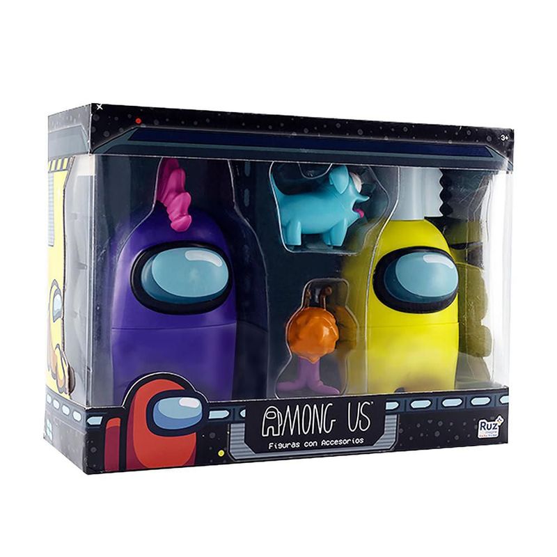 Ruz Play Set 2 Figuras Among Us 15cm Accesorios Incluidos Peluche