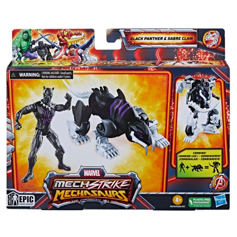 Marvel Mech Strike Pantera Negra 4 Pulgadas Garra Sable