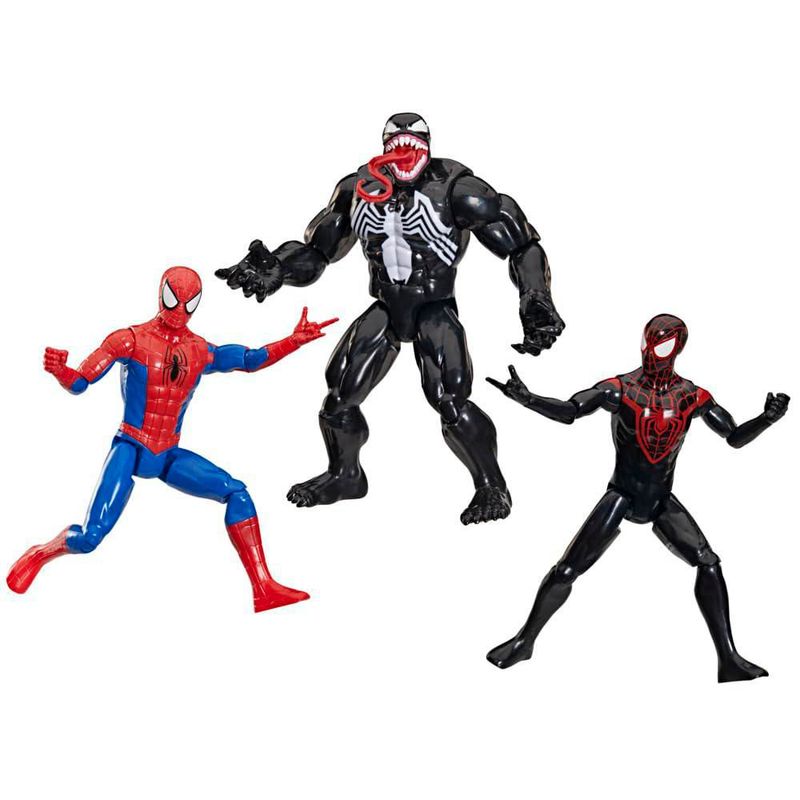 Marvel Titan Series Spider Man Venom y Miles Morales Pack de 3