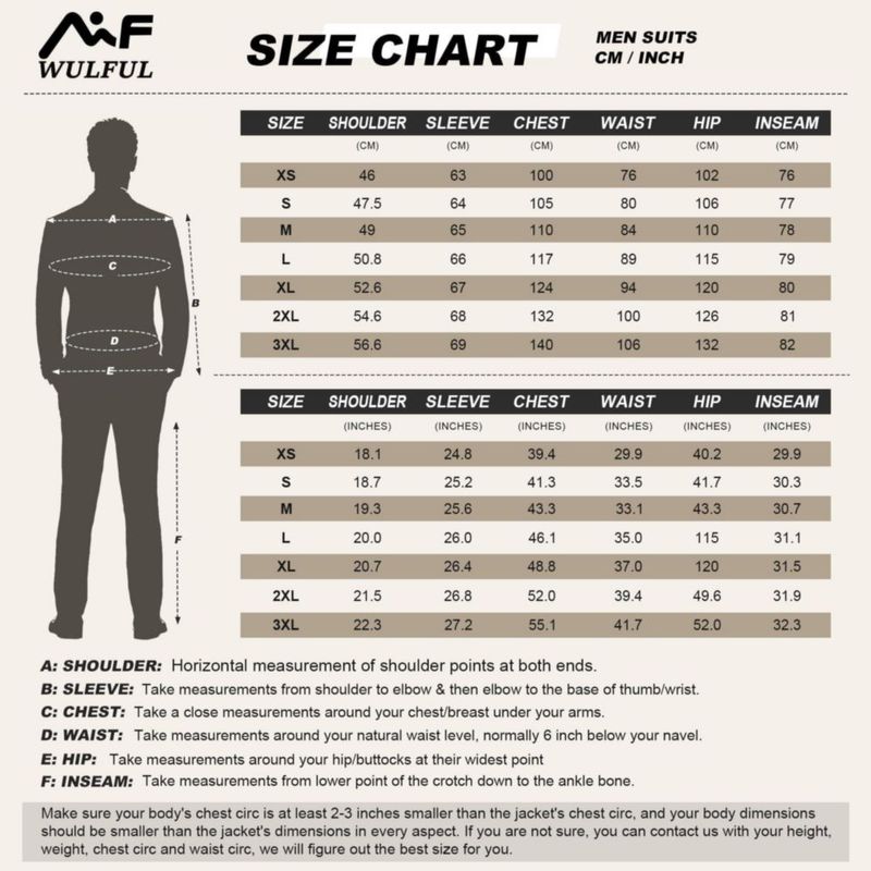 Traje WULFUL para Hombre de Corte Entallado 3 Piezas Azul