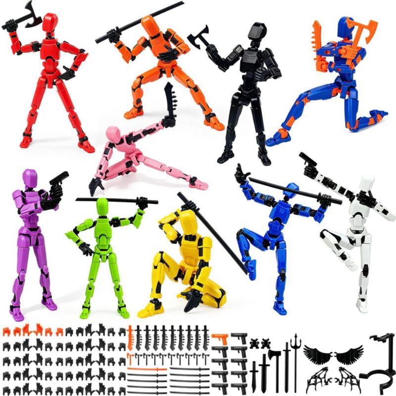 LUHI Set de muñecos articulados T13 10 figuras coloridas accesorios