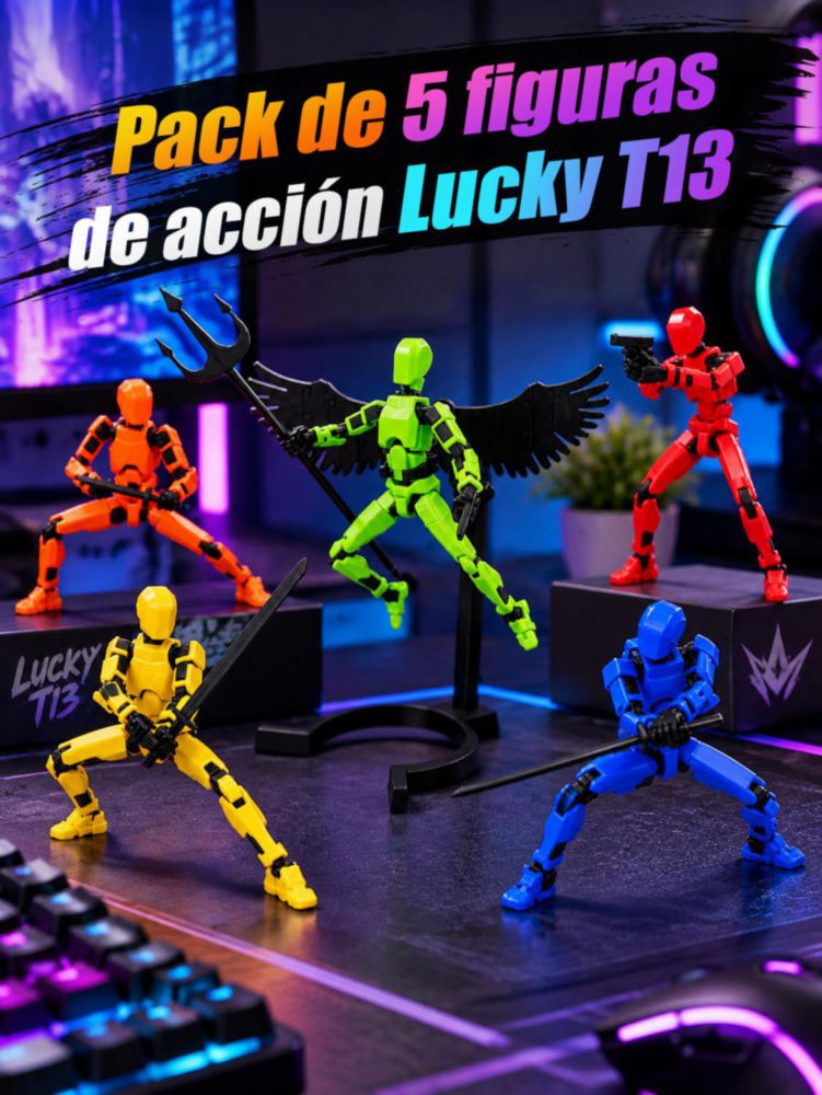 Figuras Articuladas Lucky Dummy T13 5 Colores Accesorios