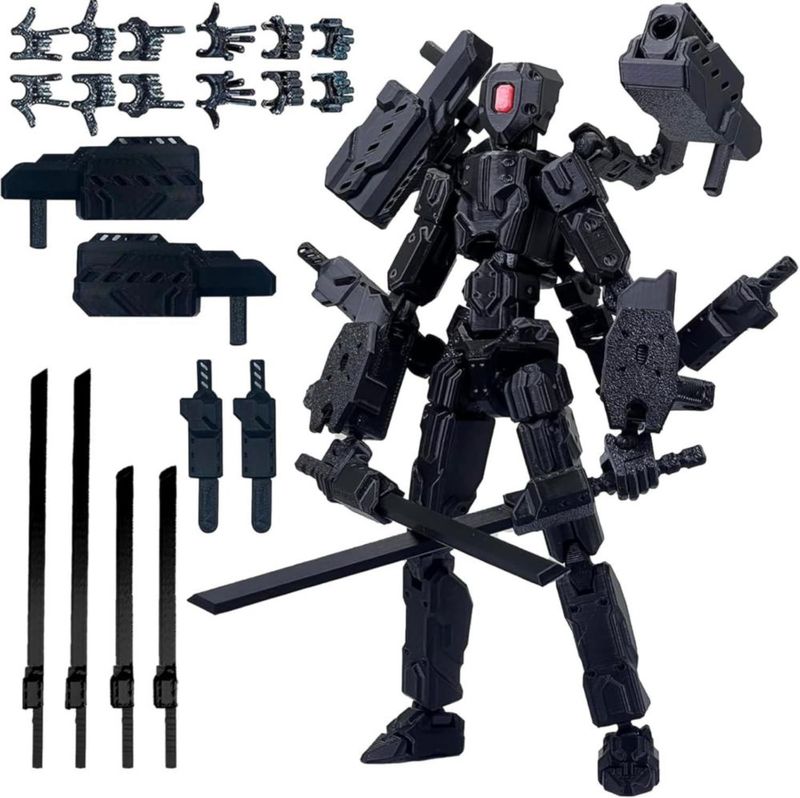 Figura de Acción Toy 13 HNTCSR Multiarticular Impresa en 3D Negro