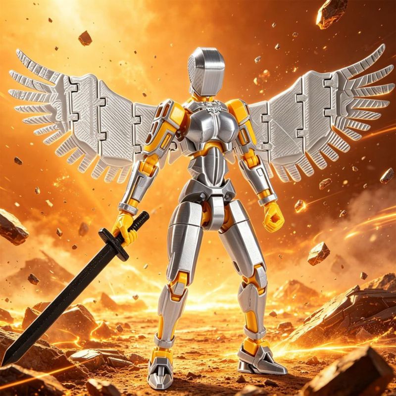 Figura de Acción Toy 13 HNTCSR Ángel de Alas Plateadas Articulada