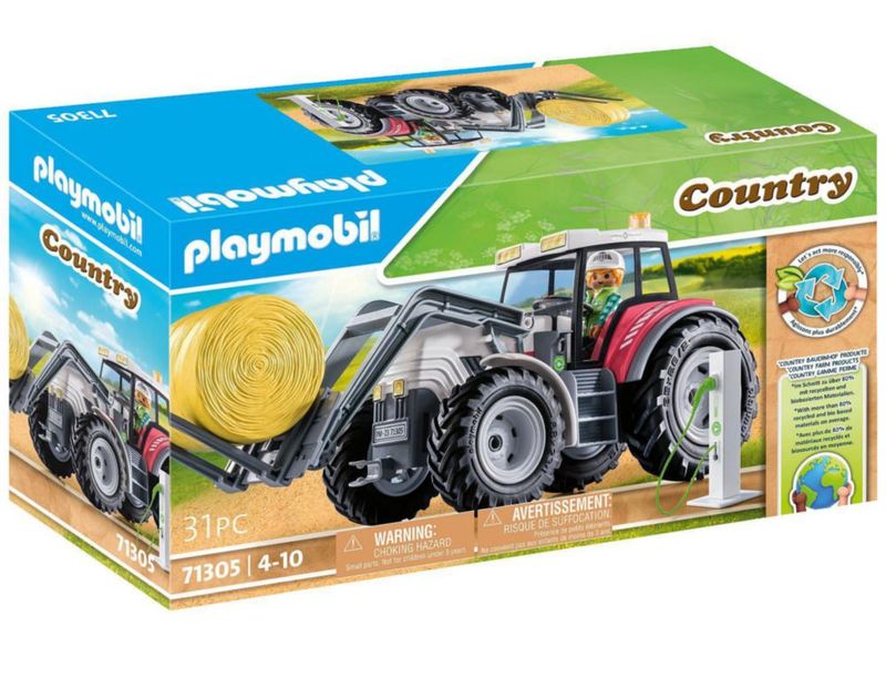 Tractor Grande PLAYMOBIL con Accesorios Juguetes para Niños a Partir