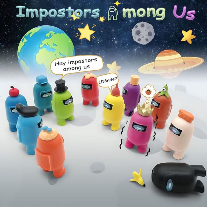 Juego de 12 Personajes Among Us III PVC Mini Acción Juguetes