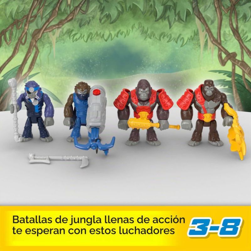 Fisher Price Imaginext Mundo Aventura Gorilas y Monos Acción 9 Piezas