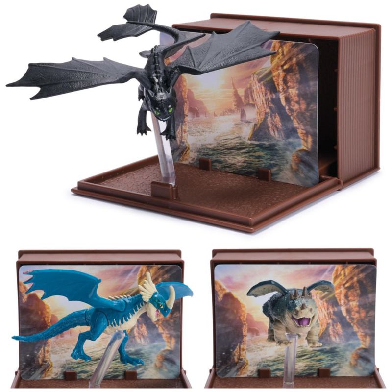 DreamWorks Dragons Libro de Dragones 3 Figuras Coleccionables y Cartas