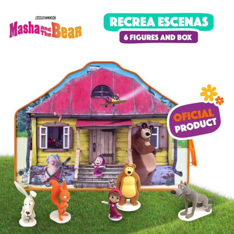 LUPPA Masha Y EL Oso Set 6 Figuritas Caja Metalica