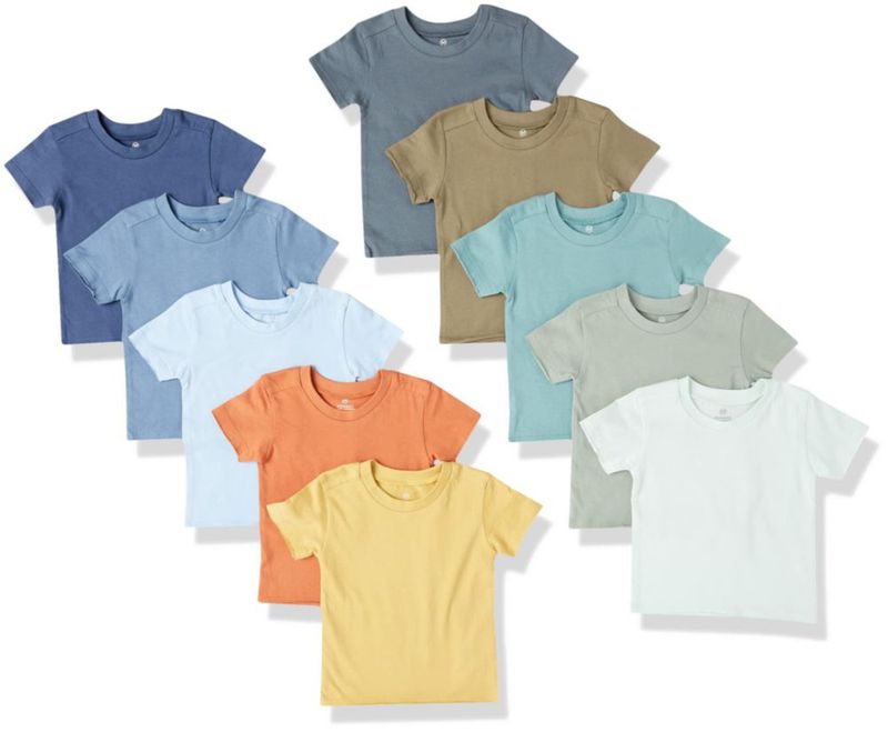 Camisetas HonestBaby 18 meses pack de 10 Rainbow Gems