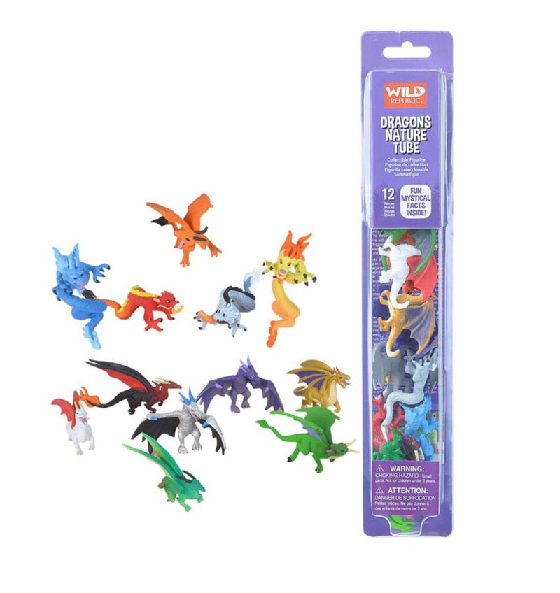 Tubos de la Naturaleza Dragones WILD REPUBLIC 12 Especies Figuras