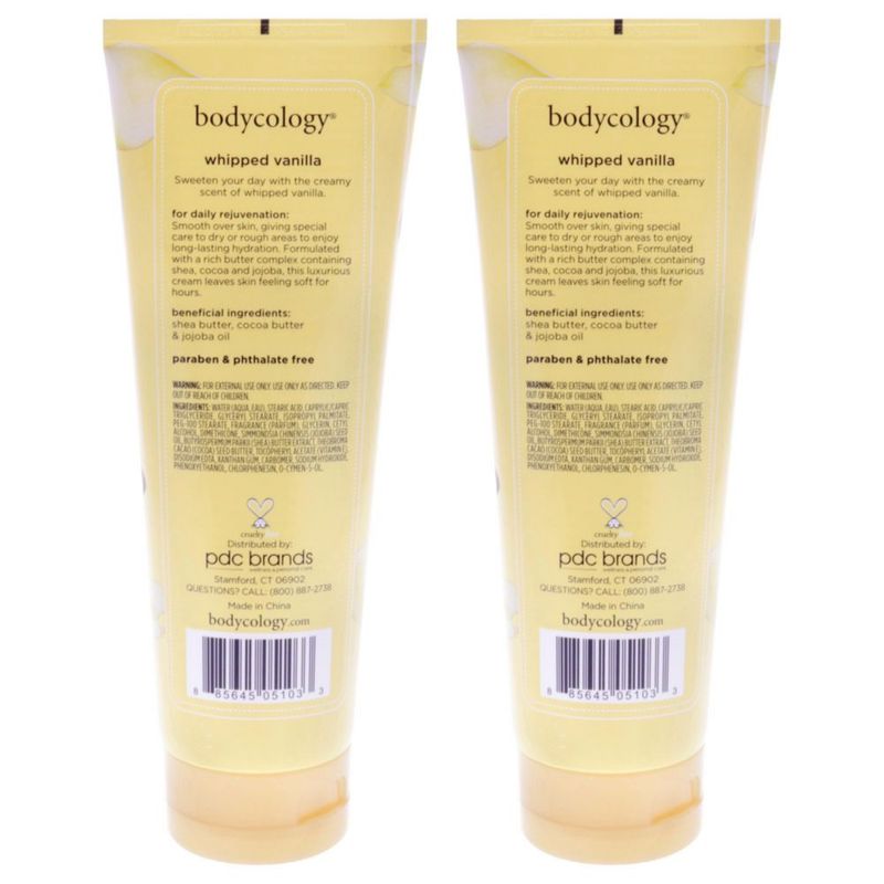 Crema corporal Bodycology Whipped Vanilla 240 ml paquete de 2
