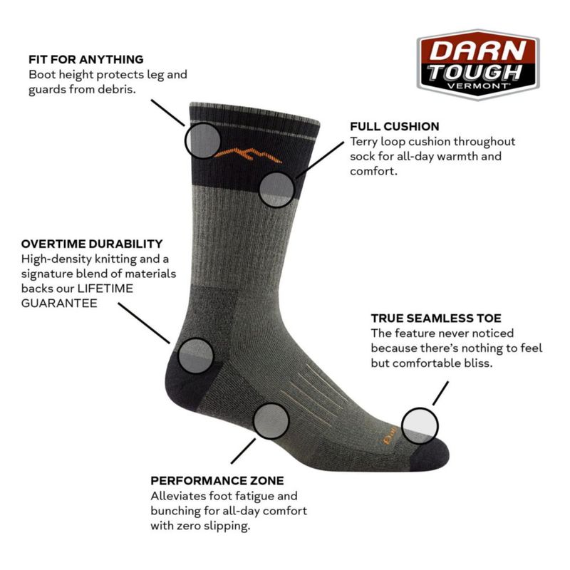 Calcetines Darn Tough Vermont 2101 Verde/Bosque Talla Grande